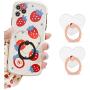 Transparent Phone Ring Heart Cell Phone Ring Holder Clear Finger Ring Stand Grips Compatible iPhones and Andriod Phones Set of 2 (Rose Gold)