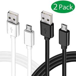 Charging Cable for Samsung Galaxy S7, 2Pack 6Ft 10Ft Long Charger Cable, Android Phone Fast Charger Cord for Samsung Galaxy S7 S6 Edge,Note 5 4,LG G4,Moto,Sony,PS4,Xbox,Windows,MP3,Camera,Black