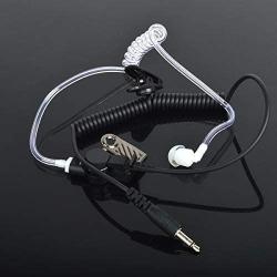 TWAYRDIO 3.5mm Receiver and Listen Only Surveillance Headset Clear Acoustic Earpiece with One Pair Medium Earmolds for Two-Way Radios, Transceivers and Radio Speaker Mics Jacks