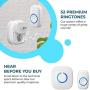 Wireless Doorbell by SadoTech – Waterproof Door Bells & Chimes Wireless Kit – Over 1000-Foot Range, 52 Door Bell Chime, 4 Volume Levels with LED Flash – Wireless Doorbells for Home – Model CXR (White)