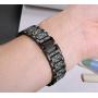 Valchinova Fitbit Charge 2 Band with Bling Rhinestone Adjustable Metal Fitbit Charge 2 Strap Bracelet Replacement Black Silver Rose Gold (Black)