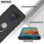 lovpec LG K51 Case with Soft TPU Screen Protector, Ring Holder Kickstand Shockproof Protective Phone Cover Case for LG K51/LG Q51/LG Reflect/LG LM-K500UM (Black)