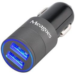 Meagoes Fast USB Car Charger Adapter, with Dual Smart Ports, Compatible for Apple iPhone 8/X/Plus/7/6s/6, Ipad Pro/Mini, Samsung Galaxy S9 Plus/S9/S8/S7, Note 9/8, Google Pixel, Moto Z, LG G7/V40, HTC