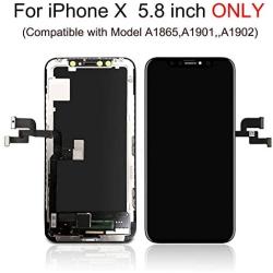 for iPhone X Screen Replacement OLED 5.8 inch [NOT LCD] Touch Screen Display Digitizer Repair Kit Assembly with Complete Repair Tools and Screen Protector