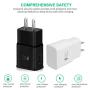 YesTree Type C Fast Charger, 2 Pack Adaptive Fast Charging Wall Charger and 5Feet USB Type C Data Cable Kit Compatible with Samsung Galaxy S8/ S9 Note8/ S8 Plus/S9 Plus/Other Smartphones(Black+ White)