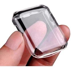 Julk Series 3 38mm Case for Apple Watch Screen Protector, iWatch Overall Protective Case TPU HD Clear Ultra-Thin Cover for Apple Watch Series 3 (38mm)(2-Pack)