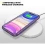 Diaclara iPhone 11 Case, Full Body Rugged Case with Built-in Touch Sensitive Anti-Scratch Screen Protector, Soft TPU Bumper Case Cover Clear Designed for iPhone 11 6.1" (Purple and Clear)