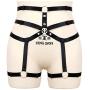 bondage harness Womens Harness Gothic Leg Strappy Lingerie Body Harness Garter Belt Plus Size Elastic Adjustable Black (Black)