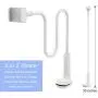Gooseneck Cell Phone Holder, Universal 360 Flexible Phone Stand Lazy Bracket Mount Long Arms Clamp for Phone 11 Pro Xs Max XR X 8 7 6 6s Plus and Other 3.5~6.5 Device (White)