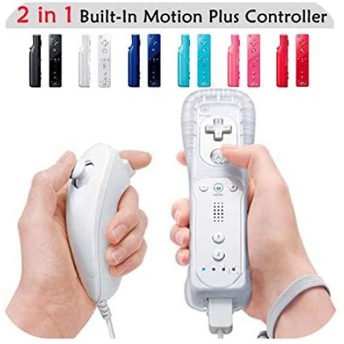 Bluetooth Mobile Game Controller, for 2 in 1 Wireless Remote Controllers Built-in Motion Plus for Nunchuck for Gamepad Joystick Video Game Accessories
