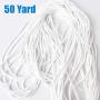 1/8 Inch Elastic Cord Earloop,Handmade DIY Sewing Ear Tie Rope,White Soft Stretchy Band, (3mm)