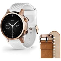 Moto 360 3rd Gen 2020 - Wear OS by Google - The Luxury Stainless Steel Smartwatch with Included Genuine Leather and High-Impact Sports Bands - Gold