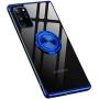 Galaxy Note 20 Ultra Case, Clear Ring Metal Holder Kickstand Magnetic Car Thin Fit Soft TPU Silicone Flexible for Samsung Galaxy Note 20 Ultra 6.9 Inch (Blue)
