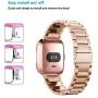Jiarusig Compatible Fitbit Versa/Versa Lite Edition/Versa 2 Bands, Stainless Steel Versa Smartwatch Metal Band for Men Women Replacement Wristband