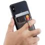 Phone Card Holder with Ring Grip for Back of Phone,Adhesive Stick-on Credit Card Wallet Pocket for iPhone,Android and Smartphones (Metal)