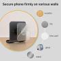 Wall Mount Phone Holder - Tryone Wall Phone Holder Mount with 2Pcs Adhesive Strip,Update Version Wall Phone Mount for Bathroom,Kitchen,Office and More,Compatible with All Phones and Mini Tablet
