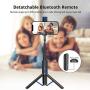 ATUMTEK Bluetooth Selfie Stick Tripod with Screw Mount, Extendable 4 in 1 Aluminium Selfie Stick with Wireless Remote for iPhone 11/X/XS/8/7 Plus, Samsung, GoPro, Osmo Action, Selfie Light and More