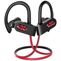 Mpow FLAME2 Bluetooth Headphones Sport, 12Hrs & Bluetooth 5.0 Wireless Sport Earphones, IPX7 Waterproof Running Headphones W/CVC 6.0 Noise Cancelling Mic, Bluetooth Earphones w/Comfort-Slanting, Red
