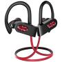 Mpow FLAME2 Bluetooth Headphones Sport, 12Hrs & Bluetooth 5.0 Wireless Sport Earphones, IPX7 Waterproof Running Headphones W/CVC 6.0 Noise Cancelling Mic, Bluetooth Earphones w/Comfort-Slanting, Red