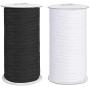 COTTILE Elastic Cord, Flat Elastic Bands for Sewing 1/4 inch Braided Stretch Strap Cord Roll (Black, 25 Yards)
