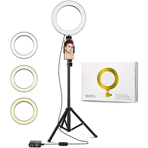 Selfie Ring Light with Tripod Stand and Phone Holder Circle LED Lights for Photo Photography Vlogging Video Make Up Live Steaming