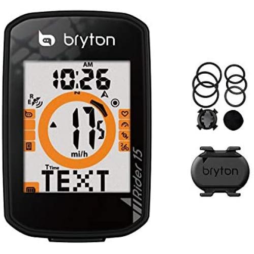 Bryton Rider 15 GPS Cycle Computer. Your First GPS Bike Computer, Ease of use, no Complicated Setup. Compatible to BLE sensors, 30 Features Supported.