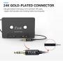 Elook Car Cassette Aux Adapter Kit, with A Smartphone to 3.5 mm Headphone Jack Adapter for Car, Phone, MP3 ect. Black