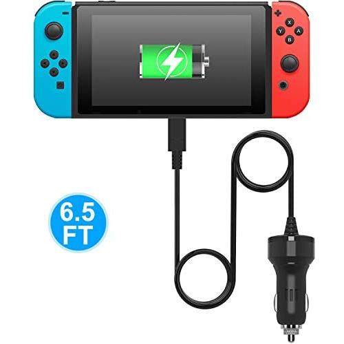 Car Charger for Nintendo Switch and Switch Lite, FYOUNG High Speed Car Charger Adapter for Nintendo Switch (6.6 FT USB Type-C Charger Cable)