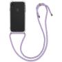 kwmobile Crossbody Case Compatible with Apple iPhone XR - Clear Transparent TPU Cell Phone Cover with Neck Cord Lanyard Strap - Transparent/Light Blue