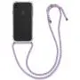 kwmobile Crossbody Case Compatible with Apple iPhone XR - Clear Transparent TPU Cell Phone Cover with Neck Cord Lanyard Strap - Transparent/Light Blue