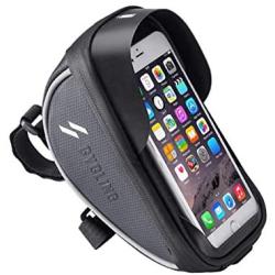 Roysberry Bicycle Accessories Cycling Bag, Bike Bicycle Handlebar Bag Waterproof Fit Below 6 Inches Phone Black, Mobile Phone Bag Plus Integrated Storage Bag