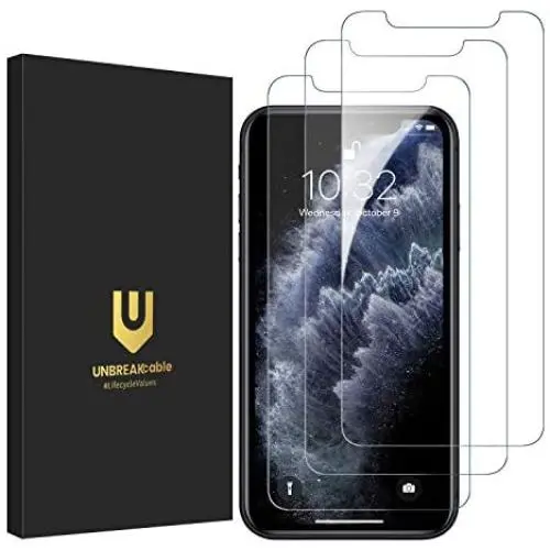 UNBREAKcable 3-Pack Screen Protector Compatible for iPhone 11 pro max, iPhone Xs Max Screen Protector 6.5" Xi Series HD Clarity 9H Hardness Tempered Glass, Bubble-Free, Free Installation Frame