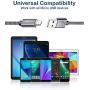 JSAUX Micro USB Cable Android, (2-Pack 6.6FT) Micro USB to USB A High Speed Sync Charger Nylon Braided Cord Compatible Samsung Galaxy S6 S7 Edge J7 Note 5,Kindle,LG,Xbox,PS4,Camera,Smartphones(Grey)