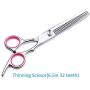 Dog Grooming Scissors Kit with Safety Round Tip Heavy Duty Thinning Straight Curved Shears with Comb Pet Grooming Trimmer Kit for Long Short Hair for Dog Cat