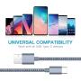 USB Type C Cable OULUOQI USB C Cable 3 Pack(6ft) Nylon Braided Fast Charging Cord(USB 2.0) Compatible with Samsung Galaxy S10 S9 Note 9 8 S8 Plus,LG V30 V20 G6 G5,Google Pixel(Black Grey)