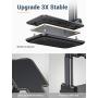 LISEN Cell Phone Stand for Desk, [Fully Foldable] Weighted Base [Metal Rod] Adjustable Desktop Tablet Stand for Desk Phone Holder Cradle Dock Compatiable with 4"-12.9" Mobile Phone/iPad/Tablet/Kindle