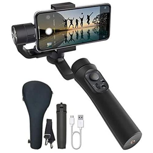 Vidpro SB-30 Motorized 3-Axis Smartphone Handheld Gimbal Stabilizer for Smooth Video Capture 360 Degrees Pan Tilt and Roll. App with Face Tracking, Panorama and Time Lapse Modes