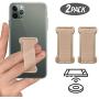 [2PC] WUOJI Finger Strap Phone Holder - Ultra Thin Anti-Slip Universal Cell Phone Grips Band Holder for Back of Phone（Gold）
