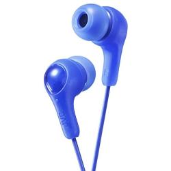 JVC Gumy in Ear Earbud Headphones, Powerful Sound, Comfortable and Secure Fit, Silicone Ear Pieces S/M/L - HAFX7A (Blue) One Size