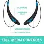 Aduro Amplify Pro SBN45 Wireless Stereo Bluetooth Around The Neck Earbud Headphone Headset (Black/Blue)