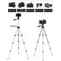 Tripod 40" Aluminum Portable Light Weight Traveler Tripod + Universal Smartphone Holder Mount with Carrying Case for Phone 11 7/7 Plus,6/6s 8/8plus,XR Xs Max 3-Way Floor Stand