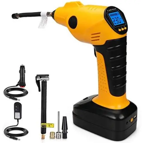 CARYWON Portable Air Compressor Pump Cordless Tire Inflator with Digital Display and LED Lights ,Built-in Power Bank Perfect for Car Bicycle Air Mattresses Airboat Airbed Basketballs CARYWON Portable Air Compressor Pump Cordless Tire Inflator with Digital Display and LED Lights ,Built-in Power Bank Perfect for Car Bicycle Air Mattresses Airboat Airbed Basketballs