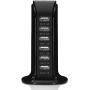 6-Port USB Wall Charger Desktop Charging Station Quick Charge 2.1,Compatible with Compatible for Phones,Tablets Smartphones and More(Black)
