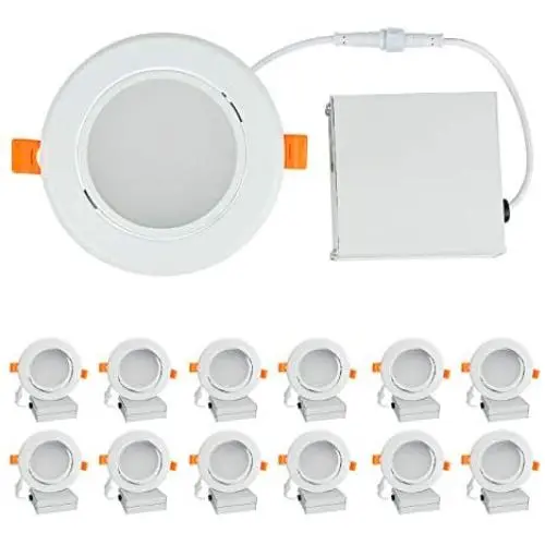 OSTWIN 4 Inch LED Gimbal Recessed Light with Junction Box 9W (45W Eqv) Dimmable Thin Adjustable LED Recessed Light 585lm, 3000K (Warm Light), ETL and Energy Star Listed, Pack of 12 OSTWIN 4 Inch LED Gimbal Recessed Light with Junction Box 9W (45W Eqv) Dimmable Thin Adjustable LED Recessed Light 585lm, 3000K (Warm Light), ETL and Energy Star Listed, Pack of 12