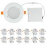 OSTWIN 4 Inch LED Gimbal Recessed Light with Junction Box 9W (45W Eqv) Dimmable Thin Adjustable LED Recessed Light 585lm, 3000K (Warm Light), ETL and Energy Star Listed, Pack of 12
