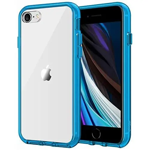 JETech Case for Apple iPhone SE 2020 2nd Generation, iPhone 8 and iPhone 7, 4.7-Inch, Shockproof Bumper Cover, Anti-Scratch Clear Back, Blue JETech Case for Apple iPhone SE 2020 2nd Generation, iPhone 8 and iPhone 7, 4.7-Inch, Shockproof Bumper Cover, Anti-Scratch Clear Back, Blue