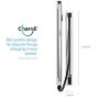 Chargii - Apple Power Bank - All-in-One Portable Charger - Cell Phone Battery Backup - Built-in Wall Plug AC Adapter, Apple & USB-C Cables - 2 USB Ports - 5000 mAH - White