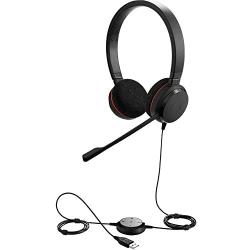 Jabra Evolve 20 UC Stereo Wired Headset / Music Headphones (U.S. Retail Packaging), Black