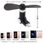 Mini Phone Fan, Wuedozue 180 Rotating Portable Cool Cooler Mobile Phone Fan Compatible with iPhone 11/11 Pro/11 Pro Max/X/Xs/Xr / 8/8 Plus / 7/7 Plus / 6 / 6s / iPad and More (Black)