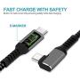 USB C to USB C Cable 10ft (100W 20V/5A)Peskaul USB Type-C Nylon Braided 5A Fast Charging Cable 90 Degree Compatible with Samsung Galaxy Note 10 S9 S8, MacBook Air, iPad Pro 2017,18,19 Nintendo Switch